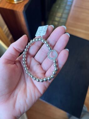 Giani Bernini Cubic Zirconia Sterling Silver Beaded Circle Bracelet - Silver